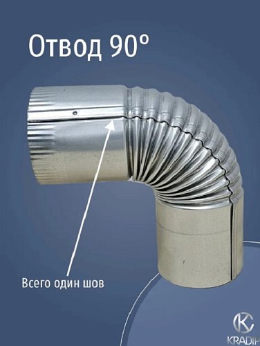 Отвод оцинкованный 90° Ф125